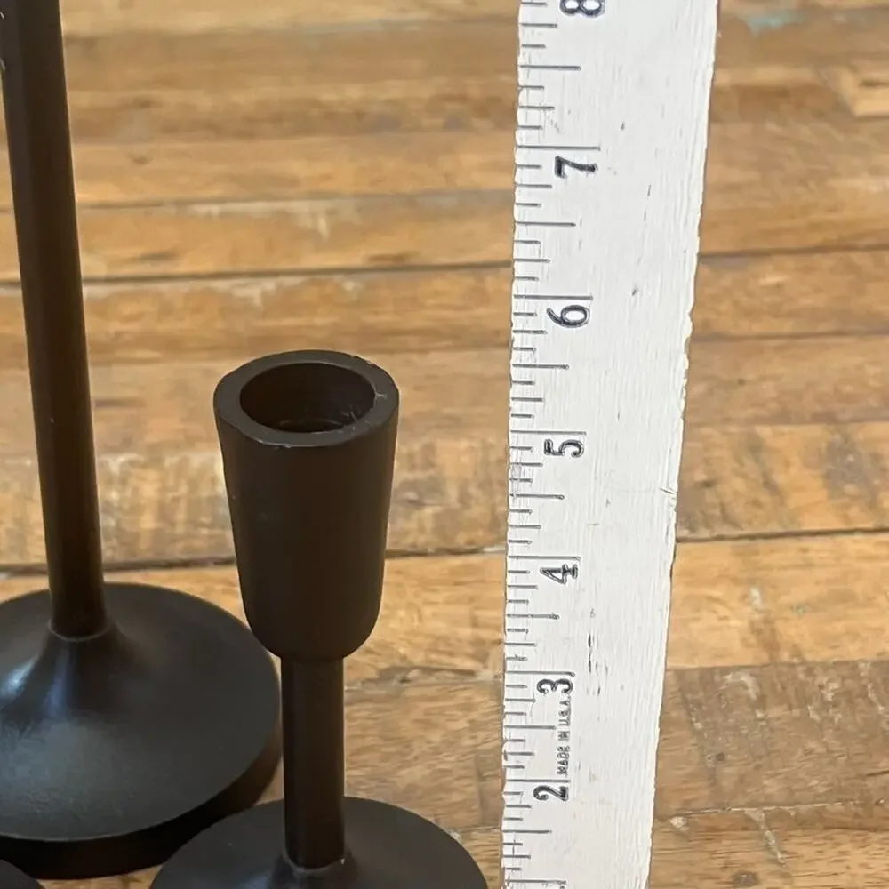 Threshold Black Aluminum Taper Candle Holders Set Of 3